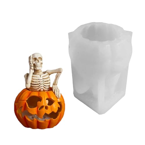 Gruselige Skelett-Silikon-Kürbisse, Epoxidharz-Formen, Halloween-Formen, Bastelbedarf von ZUJIABAO