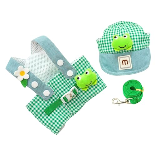Modisches Haustiergeschirr, Leine, Hut, Set, bequemer Brustgurt mit schönem Design für kleine Hunde, Katzen, Partykleidung, Haustier-Zubehör Modisches Haustiergeschirr, Leine, Hut, Set, bequemer Brustgurt mit schönem Design für kleine Hunde, Katzen, Partykleidung, Haustier-Zubehör von ZUJIABAO