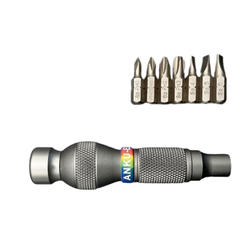 Robuster Schraubendrehergriff mit automatischer Verriegelung, 6,35 mm, Vollaluminiumlegierung, ergonomischer Griff, geeignet für präzise Aufgaben, Schraubendrehergriff mit Karbonstahl-Bits Robuster Schraubendrehergriff mit automatischer Verriegelung, 6,35 mm, Vollaluminiumlegierung, ergonomischer Griff, geeignet für präzise Aufgaben, Schraubendrehergriff mit Karbonstahl-Bits von ZUJIABAO