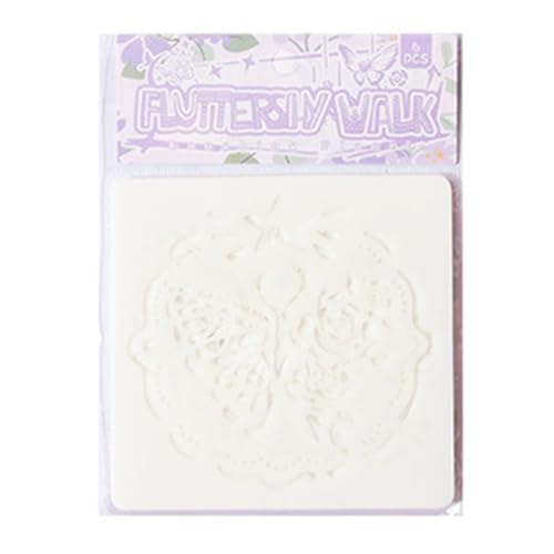 Schmetterlings-Schablonen, ausgehöhlt, Malschablonen, Tagebuch, Wald, Garten, für Scrapbooking, Schmetterling, Zeichnen, Tagebuch, Blumen, 6 Stück Schmetterlings-Schablonen, ausgehöhlt, Malschablonen, Tagebuch, Wald, Garten, für Scrapbooking, Schmetterling, Zeichnen, Tagebuch, Blumen, 6 Stück von ZUJIABAO