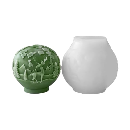 Silikonform in Kugelform, leicht zu lösen, Weihnachtskugel, Ornament, Heimdekoration, Seifenherstellung, lebensmittelechtes Silikon von ZUJIABAO