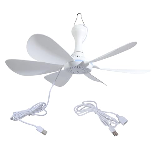 ZUJIABAO 41,9 cm USB-betriebener Hängelüfter mit 3,5 m langem Kabel für Campingzelte, Außeneinsatz, geräuscharm, 5 V, tragbare Kühllösung, Outdoor-Ventilator von ZUJIABAO