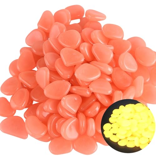 ZUJIABAO Garden Stones 100 Stück Vasenfüller Kieselsteine für Wege Blumenbeete und Do It Yourself leuchten im Dunkeln Dekorative leuchtende Steine für Pflanzen von ZUJIABAO