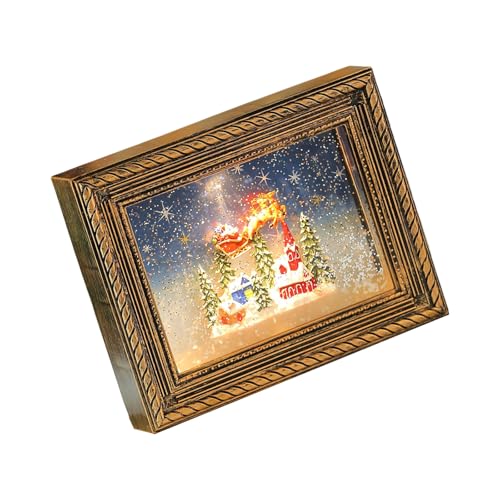 ZUJIABAO Kreative Weihnachtsszene, kombiniert Fotohalter, Melodien-Player und energieeffiziente Innenbeleuchtung, kindersichere musikalische Weihnachtsdekoration von ZUJIABAO