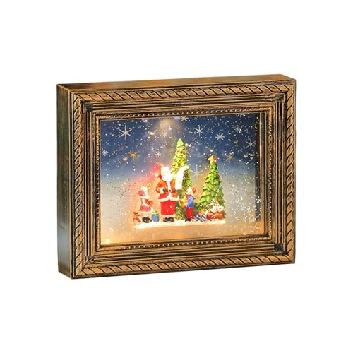 ZUJIABAO Kreative Weihnachtsszene, kombiniert Fotohalter, Melodien-Player und energieeffiziente Innenbeleuchtung, kindersichere musikalische Weihnachtsdekoration von ZUJIABAO