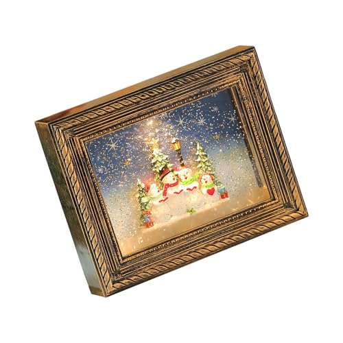 ZUJIABAO Kreative Weihnachtsszene, kombiniert Fotohalter, Melodien-Player und energieeffiziente Innenbeleuchtung, kindersichere musikalische Weihnachtsdekoration von ZUJIABAO