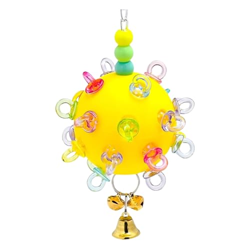 ZUJIABAO Lebhafte Farbinteraktion Papageien-Kauspielzeug mit Glocken zum Aufhängen, kaubarer Ball für Vögel, Stressreduzierung, geistige Stimulation, Vogelunterhaltungsspielzeug ZUJIABAO Lebhafte Farbinteraktion Papageien-Kauspielzeug mit Glocken zum Aufhängen, kaubarer Ball für Vögel, Stressreduzierung, geistige Stimulation, Vogelunterhaltungsspielzeug von ZUJIABAO
