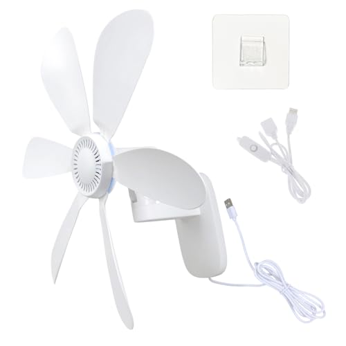 ZUJIABAO Wandmontierter Badezimmer-Ventilator, einzelne Geschwindigkeit, USB-Stromversorgung für begrenzte Umgebung, langes Kabel, 262 cm langes USB-Stromkabel von ZUJIABAO