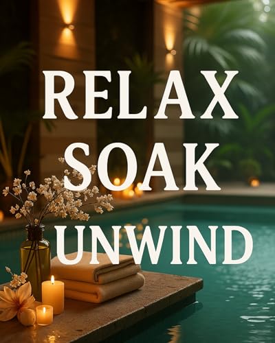Poster "Relax Soak Unwind" – Bauernhaus-Badezimmer-Wandkunstdruck, ungerahmt – rustikale Badezimmer-Dekoration für moderne Landräume – inspirierendes Typografie-Bild für Gästebad oder Poster "Relax Soak Unwind" – Bauernhaus-Badezimmer-Wandkunstdruck, ungerahmt – rustikale Badezimmer-Dekoration für moderne Landräume – inspirierendes Typografie-Bild für Gästebad oder von ZUKIY