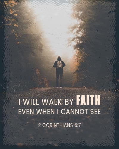 Wandkunst, Motiv: "I Will Walk by Faith", ungerahmt, christliche Meeresschildkröte, 20,3 x 25,4 cm, englische Schrift, Druck für Badezimmer, Schlafzimmer, Büro, inspirierende Wandkunst, Motiv: "I Will Walk by Faith", ungerahmt, christliche Meeresschildkröte, 20,3 x 25,4 cm, englische Schrift, Druck für Badezimmer, Schlafzimmer, Büro, inspirierende von ZUKIY