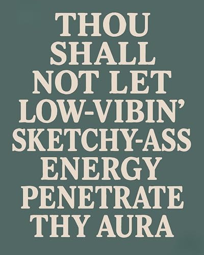 ZUKIY Thou Shall Block Bad Vibes – ungerahmtes lustiges Motivationsposter – Urban-Typografie-Wandkunst für Herrenzimmer, Büro, Wohnung oder Männerhöhle – Druck mit kräftigen Zitaten für kühle moderne ZUKIY Thou Shall Block Bad Vibes – ungerahmtes lustiges Motivationsposter – Urban-Typografie-Wandkunst für Herrenzimmer, Büro, Wohnung oder Männerhöhle – Druck mit kräftigen Zitaten für kühle moderne von ZUKIY