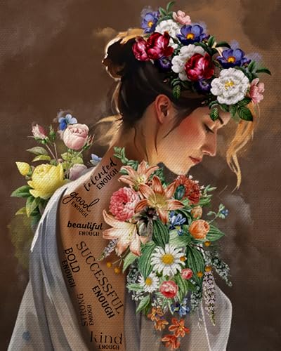 ZUKIY "You Are Enough Women" Blumenkunst – inspirierende Wandkunst für Frauen – Motivationsposter 20,3 x 25,4 cm, ungerahmter Druck – feminines Zitat für Schlafzimmer, Büro, Klassenzimmer – Empowering ZUKIY "You Are Enough Women" Blumenkunst – inspirierende Wandkunst für Frauen – Motivationsposter 20,3 x 25,4 cm, ungerahmter Druck – feminines Zitat für Schlafzimmer, Büro, Klassenzimmer – Empowering von ZUKIY