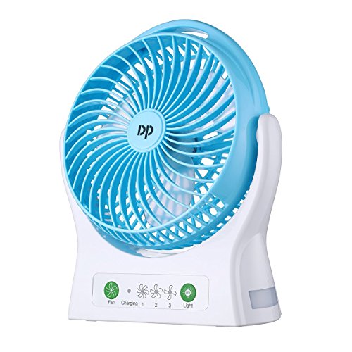 Ventilator Batterie Tischventilator Tragbar Ventilator Leise USB Akuu Lüfter Klein Ventilator mit Batterie Wiederaufladbarer Batteriebetrieben Ventilator Kühlung für Reise Büro im Freien und Camping von ZUKULIFE