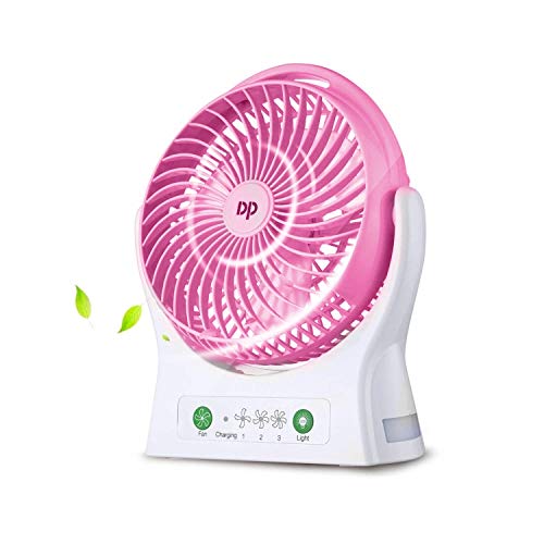 ZUKULIFE Ventilator Batterie Tischventilator Tragbar Ventilator Leise USB Akuu Lüfter Klein Ventilator mit Batterie Wiederaufladbarer Ventilator Kühlung für Reise Büro im Freien und Camping von ZUKULIFE