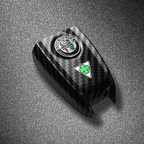 ZUMAHA Auto Schlüsselhülle Fernbedienungen Key Cover für Alfa Romeo Giulia Stelvio Schlüsselgehäuse Schutz Zubehör,Colorlabel-Carbon Fiber2 von ZUMAHA