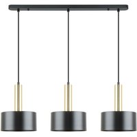 Zumaline Lighting - Zumaline leo Stab-Pendel-Deckenleuchte, Mattschwarz, Gold, 3x E27 von ZUMALINE LIGHTING