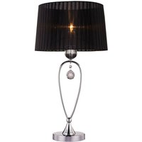 Zumaline Lighting - Zumaline bello Kristall-Tischlampe mit rundem konischem Schirm, Schwarz, 1x E27 von ZUMALINE LIGHTING