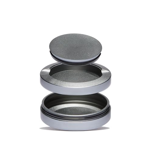 ZUMIQ Elegante Pouch Dose aus Aluminium mit 2 Fächern zur Aufbewahrung für Kräuter, Snus, Pillen, Pouches, Gewürze (grau) von ZUMIQ