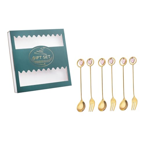 ZUNOXAZ 1 Schachtel Edelstahl Besteckset mit Eisportionierer und Dessertgabeln Stilvoll für Eiscreme Joghurt Kuchen und Party Geeignet für Zuhause und Teestube von ZUNOXAZ