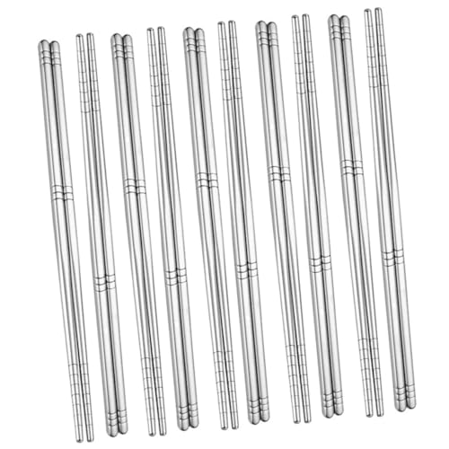 ZUNOXAZ 10 Paare Edelstahl Essstäbchen Rutschfest und Hitzebeständig Wiederverwendbar mit Elegantem Muster für Zuhause Camping und Reisen Langlebige Leichte Food Chopsticks von ZUNOXAZ