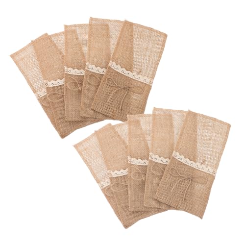 ZUNOXAZ 10 Stück Jutebeutel mit Spitzenbesatz Vintage Bestecktaschen für Messer Gabel Löffel Nachhaltige Tischdeko für Hochzeit Geburtstag Weihnachten Party Wiederverwendbare Aufbewahrung ZUNOXAZ 10 Stück Jutebeutel mit Spitzenbesatz Vintage Bestecktaschen für Messer Gabel Löffel Nachhaltige Tischdeko für Hochzeit Geburtstag Weihnachten Party Wiederverwendbare Aufbewahrung von ZUNOXAZ