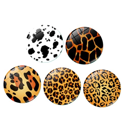 ZUNOXAZ 10 Stück Leopard Muster Kühlschrankmagnete Runde Glas Magnete Stark Haftend für Kühlschrank Whiteboard Magnettafel Büro und Zuhause Dekoration von ZUNOXAZ
