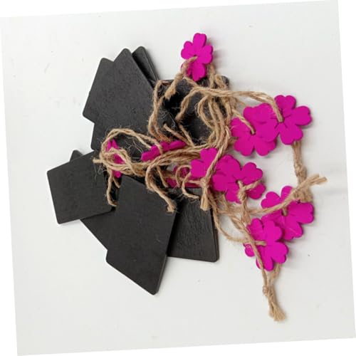 ZUNOXAZ 10 Stück Teiliges Jute Seil Hängende DIY Holztafel Kreidetafel Willkommen Schild Wanddeko Rot Blumendesign Leichte Tragbare Tafel Für Haus Geschäft von ZUNOXAZ