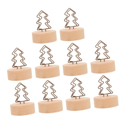 ZUNOXAZ 10 Stück Teiliges Weihnachtsdeko Holz Kartenhalter Vintage Memo und Fotoklammern Tischdekoration Stabile Filigrane Weihnachtsbild Clips für Festliche Party und Zimmergestaltung von ZUNOXAZ