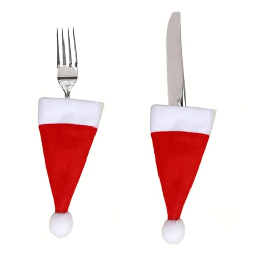 ZUNOXAZ 10 Stück Weihnachtsbestecktaschen Santa Hat Silberbesteckhalter Tischdeko für Messer Gabel Löffel Festliche Besteckhüllen Silberfarben für Weihnachtsessen ZUNOXAZ 10 Stück Weihnachtsbestecktaschen Santa Hat Silberbesteckhalter Tischdeko für Messer Gabel Löffel Festliche Besteckhüllen Silberfarben für Weihnachtsessen von ZUNOXAZ