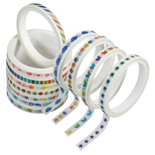 ZUNOXAZ 12 Rollen Dekorative Washi Tapes Selbstklebende Scrapbook Bänder für DIY Journaling Handwerk und Kreative Projekte Vielseitiges Set für Tagebuch Album und Dekoration von ZUNOXAZ