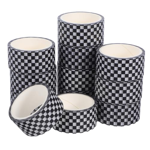 ZUNOXAZ 12 Rollen Kariertes Washi Tape Japanisches Klebeband mit Starkem Haftvermögen Vielseitig für Scrapbooking Journaling Bastelprojekte und Geschenkverpackungen Modernes Design von ZUNOXAZ