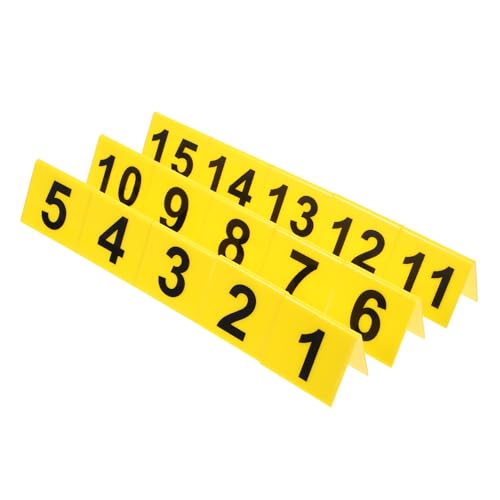 ZUNOXAZ 15 Stück Teiliges doppelseitiger Zahlenmarker mit gelbem Hintergrund und schwarzer robuster Restaurant Tischschilder für Party Krimidekoration ZUNOXAZ 15 Stück Teiliges doppelseitiger Zahlenmarker mit gelbem Hintergrund und schwarzer robuster Restaurant Tischschilder für Party Krimidekoration von ZUNOXAZ