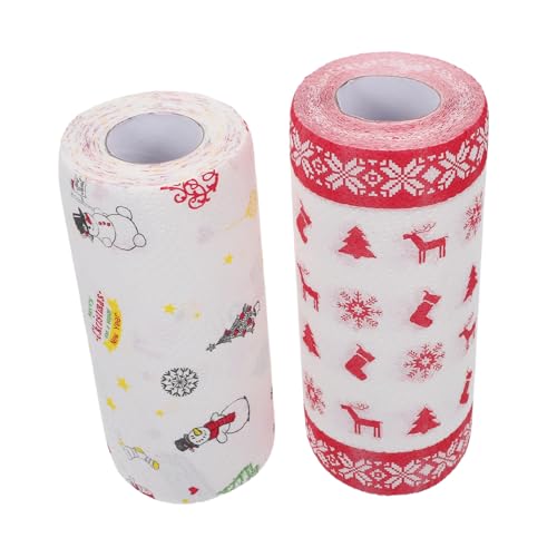 ZUNOXAZ 2 Rollen Ölabsorbierendes Wasserdichtes Küchenpapier mit Weihnachtsmotiven Fettbeständiges Snackpapier für Haushalt Picknick und Lebensmittelpolsterung ZUNOXAZ 2 Rollen Ölabsorbierendes Wasserdichtes Küchenpapier mit Weihnachtsmotiven Fettbeständiges Snackpapier für Haushalt Picknick und Lebensmittelpolsterung von ZUNOXAZ