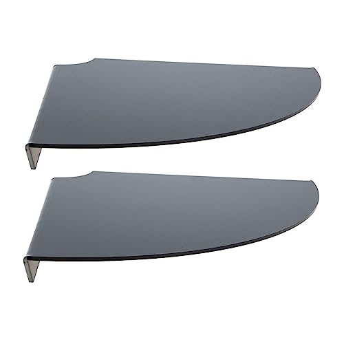 ZUNOXAZ 2 Sätze Acryl Wandregal Eckregal Schwebend Wandmontage Küchen Bad Wohnzimmer Aufbewahrung Stabil Modern Schwarz von ZUNOXAZ