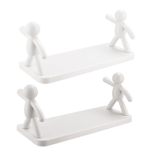 ZUNOXAZ 2 Stück Badezimmer Wandregal Multifunktionales Schlichtes Hängeregal aus Langlebigem Material Kreatives Aufbewahrungsregal für Duschutensilien und Badzubehör Platzsparend und von ZUNOXAZ