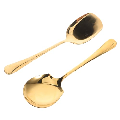 ZUNOXAZ 2 Stück Edelstahl Servierlöffel Teiliges mit Langem Griff Ergonomisch Geformt Glatte Oberfläche Goldfarbene Buffet Schöpflöffel Vielseitig für Reis Suppe und Speisen ZUNOXAZ 2 Stück Edelstahl Servierlöffel Teiliges mit Langem Griff Ergonomisch Geformt Glatte Oberfläche Goldfarbene Buffet Schöpflöffel Vielseitig für Reis Suppe und Speisen von ZUNOXAZ
