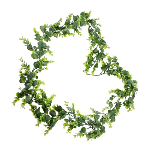 ZUNOXAZ 2 Stück Eukalyptusblattkranz getrocknet eingetopft Zweig Party Geäst drinnen Künstliche Eukalyptusranke Eukalyptusgirlande für Events falsche Weinpflanze Eukalyptusrebe Sport Green von ZUNOXAZ