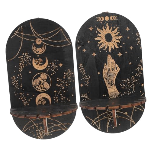 ZUNOXAZ 2 Stück Holz Kristall Display Regal Boho Stil Wandhalterung Robust für Dekoration Spirituelle Deko Wohnzimmer Schlafzimmer Sammlerstücke Organizer ZUNOXAZ 2 Stück Holz Kristall Display Regal Boho Stil Wandhalterung Robust für Dekoration Spirituelle Deko Wohnzimmer Schlafzimmer Sammlerstücke Organizer von ZUNOXAZ