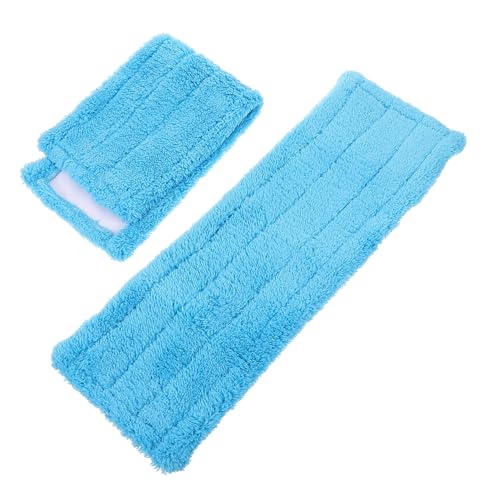 ZUNOXAZ 2 Stück Mikrofaser Mop Ersatzbezug Wiederverwendbare Wischmopp Aufsätze in Blau Waschbare Mopppads für Haushalt Geeignet für Glatten Böden Einfache Befestigung Langlebig und von ZUNOXAZ