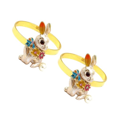 ZUNOXAZ 2 Stück Osterhasen Serviettenringe aus Hochwertigem Material Kreative Napkin Buckles für Hotel und Partydeko Langlebige Tischringe für Festliche Anlässe Wie Ostern Weihnachten und von ZUNOXAZ