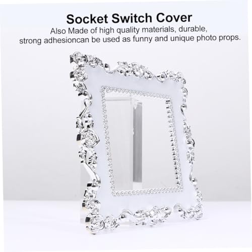 ZUNOXAZ 2 Stück Teiliges Schutzabdeckung für Lichtschalter Europäischer Stil Kunststoff Silberne Rosenoptik Dekorativ und Schützend Geeignet für Wohnzimmer Küche Schlafzimmer Badezimmer von ZUNOXAZ