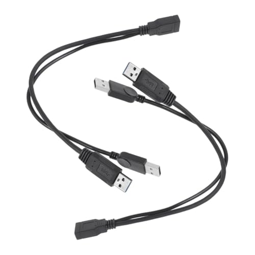 ZUNOXAZ 2 Stück USB Verlängerungskabel mit Dualem Stecker für Externe Speicher und PC Hohe Übertragungsgeschwindigkeit Verstärkte Stromversorgung Kompatibel für Datenübertragung und von ZUNOXAZ