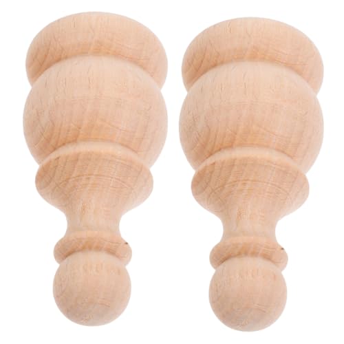 ZUNOXAZ 2stücke Holz-endstücke Unbehandelte Dekorative Zaunpfosten-endstücke Treppen-endstücke Hölzerne Gardinenstangen-endstücke Unbemalte Endstück-aufsätze DIY-endstücke von ZUNOXAZ