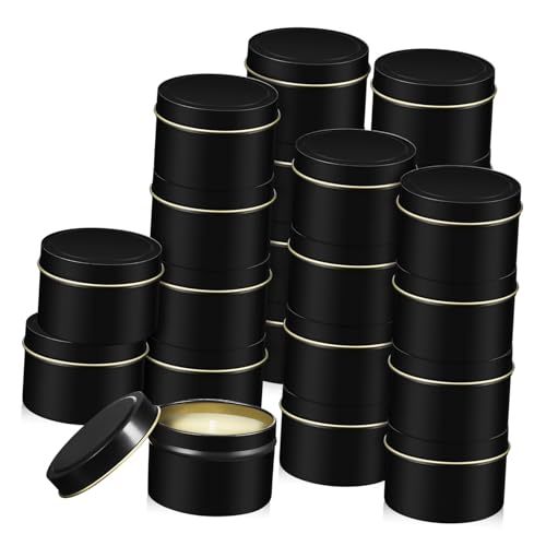 ZUNOXAZ 24 STK. Teiliges Runde Kerzendosen aus Robustem Weißblech Leere Behälter für Kerzenherstellung Vielseitige Duftkerzen Gefäße Eleganter Aufbewahrungseimer für DIY Kerzen und ZUNOXAZ 24 STK. Teiliges Runde Kerzendosen aus Robustem Weißblech Leere Behälter für Kerzenherstellung Vielseitige Duftkerzen Gefäße Eleganter Aufbewahrungseimer für DIY Kerzen und von ZUNOXAZ