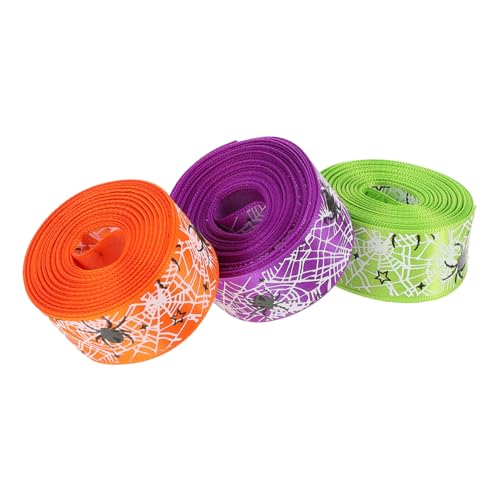 ZUNOXAZ 3 Rollen Halloween Spinnennetz Dekoband Halloweenband mit Drahtkante für DIY Basteln Geschenkverpackung Partydekorationen in Orange Grün Lila ZUNOXAZ 3 Rollen Halloween Spinnennetz Dekoband Halloweenband mit Drahtkante für DIY Basteln Geschenkverpackung Partydekorationen in Orange Grün Lila von ZUNOXAZ