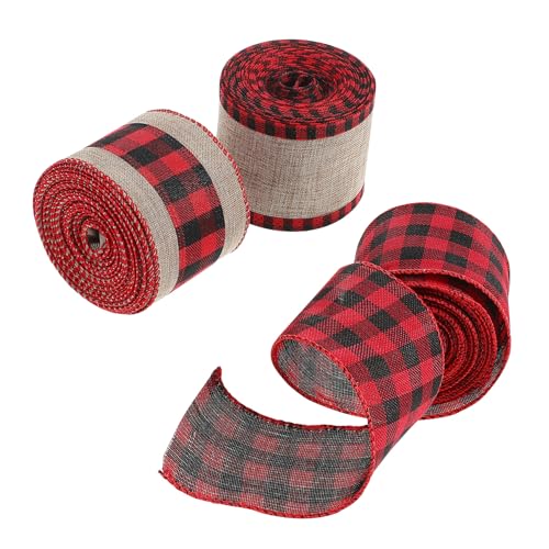 ZUNOXAZ 3 Rollen Weihnachtsband aus Robustem Jutestoff Kariert in Rot Schwarz Breit Yards pro Vielseitig für Schleifen Geschenkverpackung und DIY Dekorationen bei Xmas Partys Geeignet ZUNOXAZ 3 Rollen Weihnachtsband aus Robustem Jutestoff Kariert in Rot Schwarz Breit Yards pro Vielseitig für Schleifen Geschenkverpackung und DIY Dekorationen bei Xmas Partys Geeignet von ZUNOXAZ