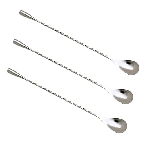 ZUNOXAZ 3 STÜCKE Teiliges Cocktailrührlöffel aus Lange Bar Löffel mit Spiralgriff Korrosionsbeständig Hitzebeständig für Bar Küche und Partys von ZUNOXAZ