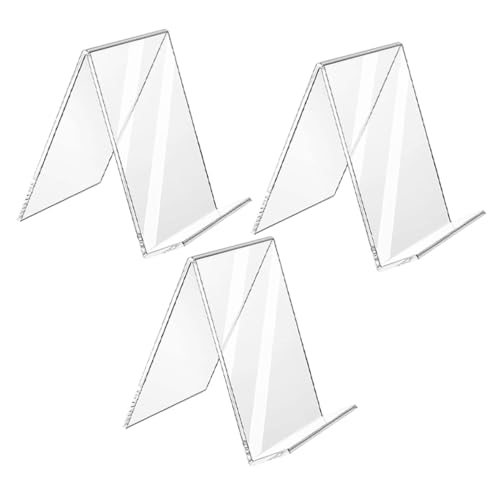 ZUNOXAZ 3 Stück Acryl Buchständer Transparent Buchstütze Organizer Schreibtisch Aufsteller für Schule Büro Zuhause Buchhalter und Magazinhalter von ZUNOXAZ