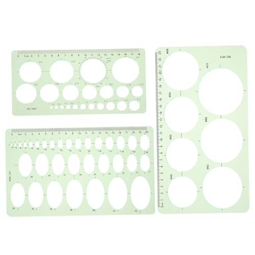 ZUNOXAZ 3 Stück Multifunktionale Geometrische Zeichen Schablone Teiliges mit Ellipsen und Kreisvorlage Präzise Zeichenvorlage für Schule Architektur Büro und Design Leicht und Langlebig ZUNOXAZ 3 Stück Multifunktionale Geometrische Zeichen Schablone Teiliges mit Ellipsen und Kreisvorlage Präzise Zeichenvorlage für Schule Architektur Büro und Design Leicht und Langlebig von ZUNOXAZ