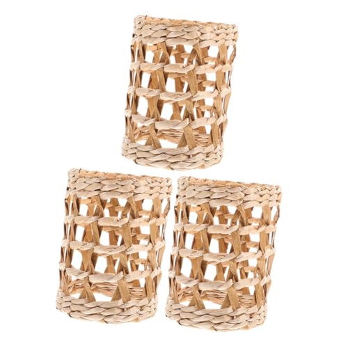 ZUNOXAZ 3 Stück Teiliges Handgewebte Strohtassenhüllen rutschfeste Hitze und Kälteschützende Flaschenhüllen Dekorative Becherhüllen für Glasflaschen Leicht und Tragbar als von ZUNOXAZ